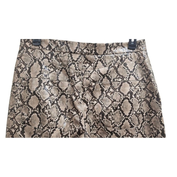 Zara Women's Size XL Faux Leather Snake Print Bloggers Fav Trouser Pants - Picture 6 of 14